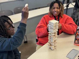 Student Group2 participate in Jenga project management activity